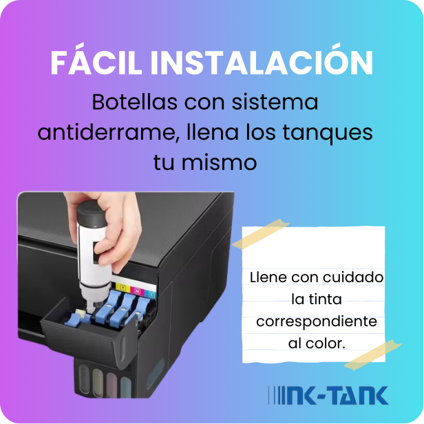Botella de tinta T544 Negro Epson L3110, L3150, L3160, L321, L3250, 5590
